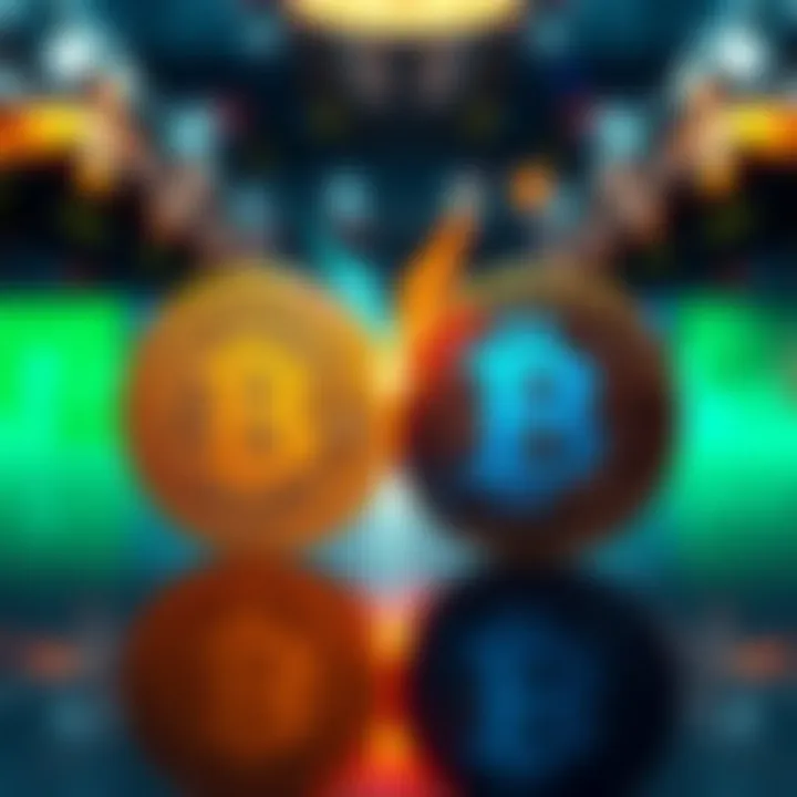 A visual comparison of Bitcoin Cash and Bitcoin logos with features highlighted like transaction speed and fees.