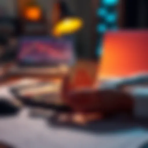 A person calculating taxes with Bitcoin visuals and UK tax documents on a desk