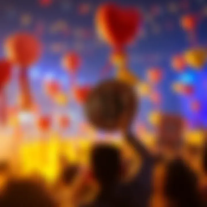 People celebrating Bitcoin's 17th anniversary with balloons and banners