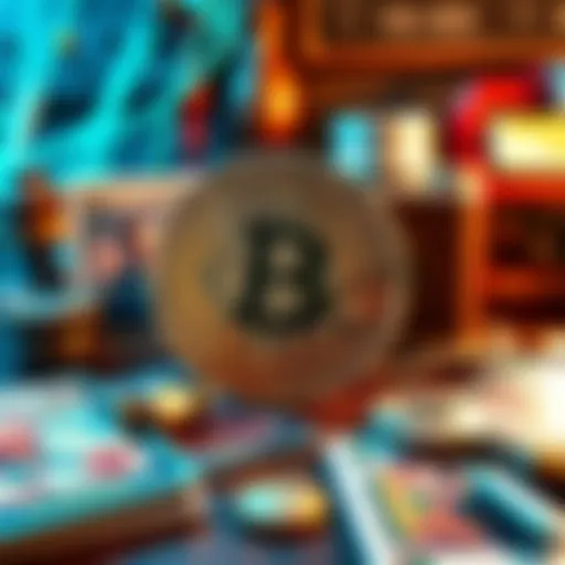 A visual representation of Bitcoin alongside trading cards and antiques, highlighting the debate over its value as a collectible.