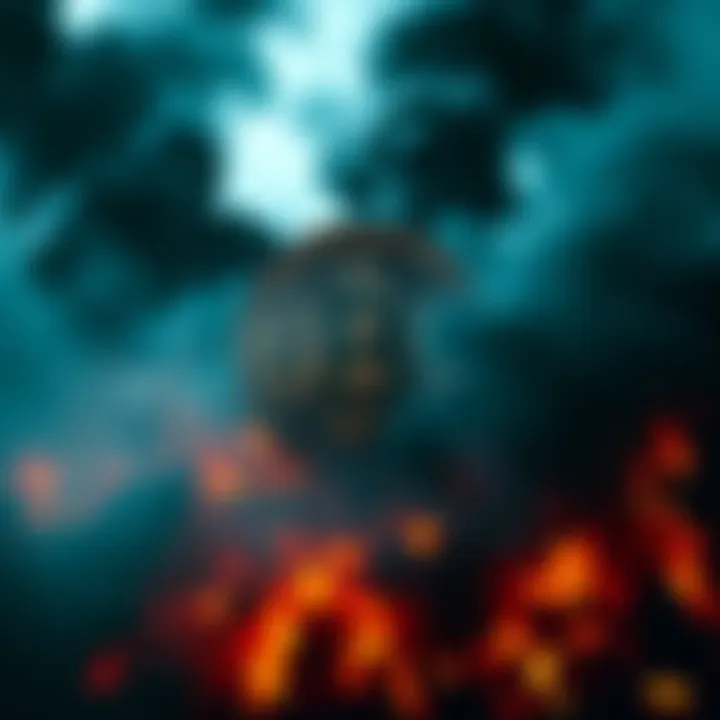 Bitcoin amid conflict A visual representation of Bitcoin amidst war imagery, showing a Bitcoin symbol overlaid on a background of smoke and chaos, symbolizing the impact of conflict on cryptocurrency.
