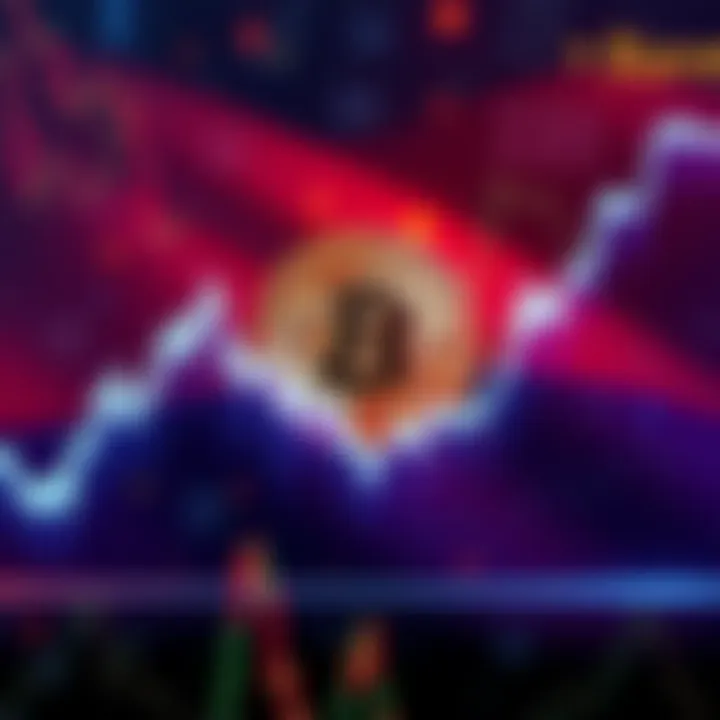 A graph showing the sharp decline of Bitcoin value, with a backdrop of the Russian flag and financial symbols, indicating market instability.