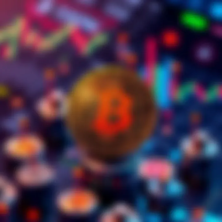 A visual representation of Bitcoin DeFi with Bitcoin symbol and decentralized finance elements like charts and tokens.