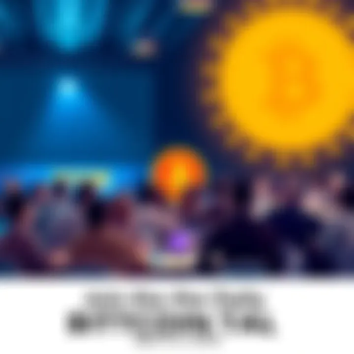 A group of people talking about Bitcoin in a vibrant forum setting.