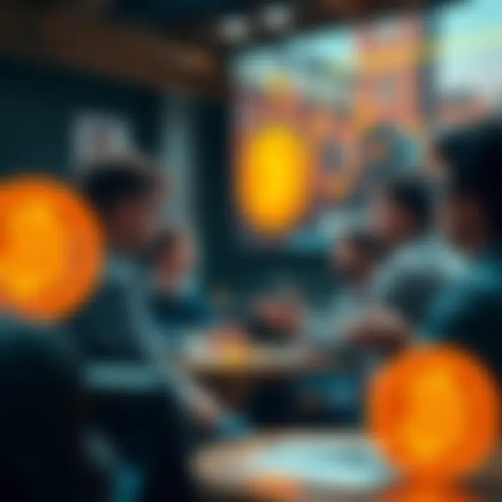Bitcoin Discussion A group of people sharing ideas about Bitcoin in a forum setting.