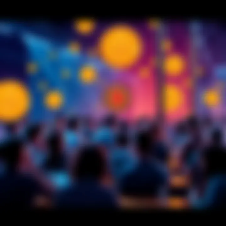 A vibrant forum thread showcasing Bitcoin discussions with people sharing thoughts and questions, featuring Bitcoin symbols and engaging graphics.