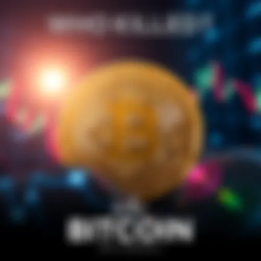 Cover of the 2022 documentary 'Who Killed Bitcoin' featuring a Bitcoin symbol and graphs showing market trends