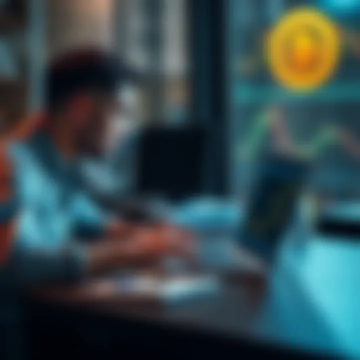 A person analyzing Bitcoin and iB1T ETF investment charts on a laptop at a desk, looking thoughtful.