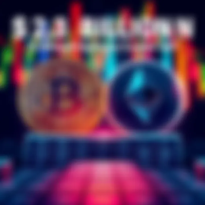 Illustration showing Bitcoin and Ethereum logos with an expiration calendar, highlighting market volatility.