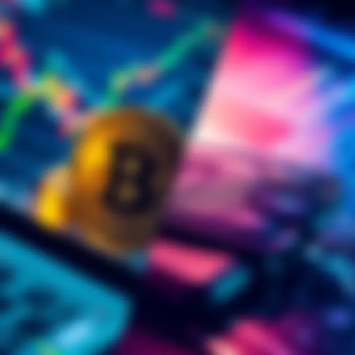 A split image showing Bitcoin on a digital exchange and a cold wallet for secure storage