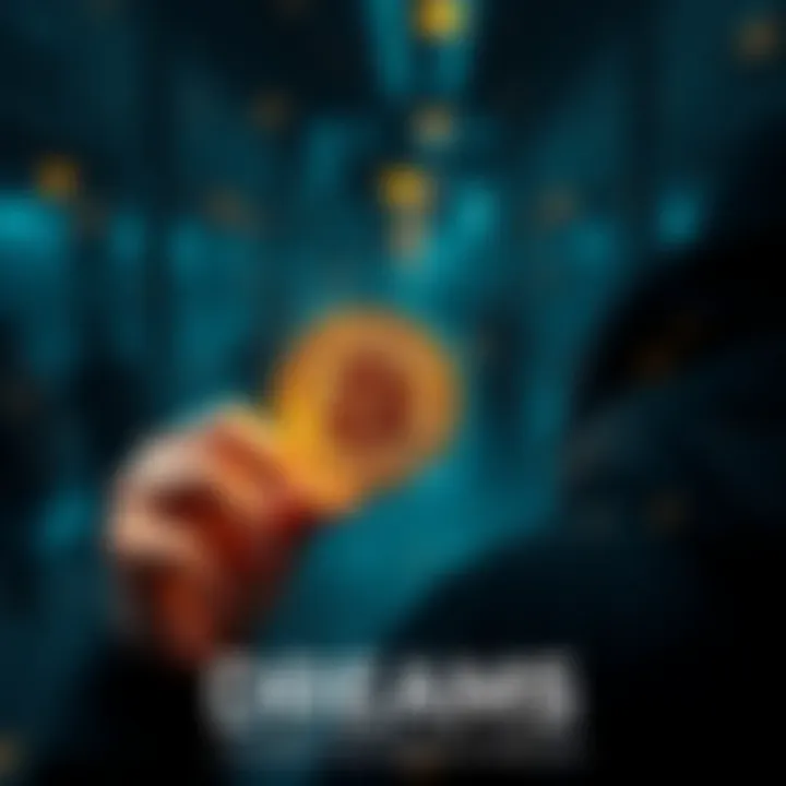 Person holding a Bitcoin symbol with a hopeful look, representing dreams of wealth and independence.