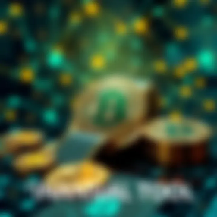 Bitcoin as a Financial Tool A visual representation of Bitcoin being used for lending and security in a digital economy with currency symbols and a network background.