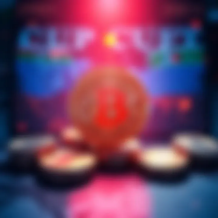 Illustration of Bitcoin symbol with world map and currency symbols for foreign trade