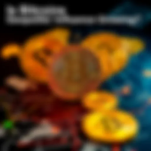 A visual representation of Bitcoin symbols intertwined with global maps, indicating its influence in world politics.