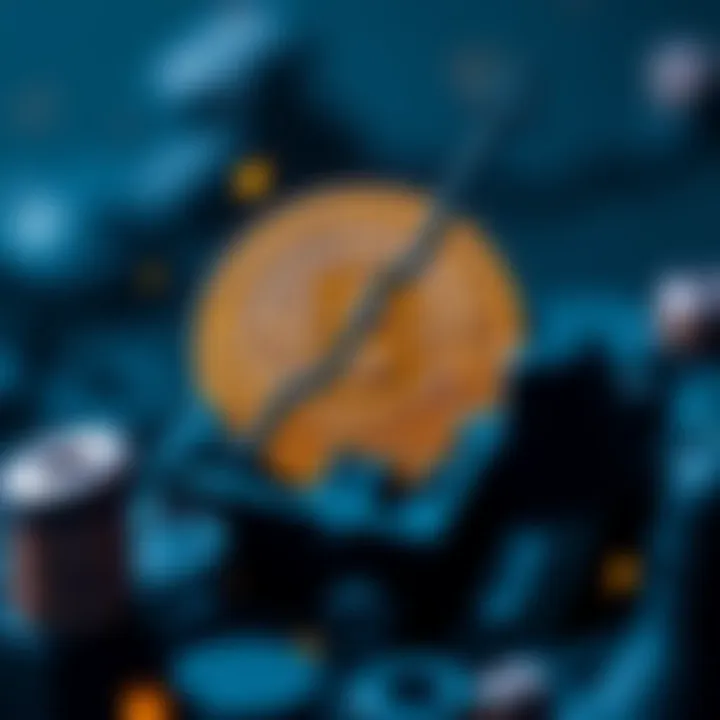 Bitcoin symbol with upward arrow indicating growth, representing BlackRock's bullish outlook on cryptocurrency