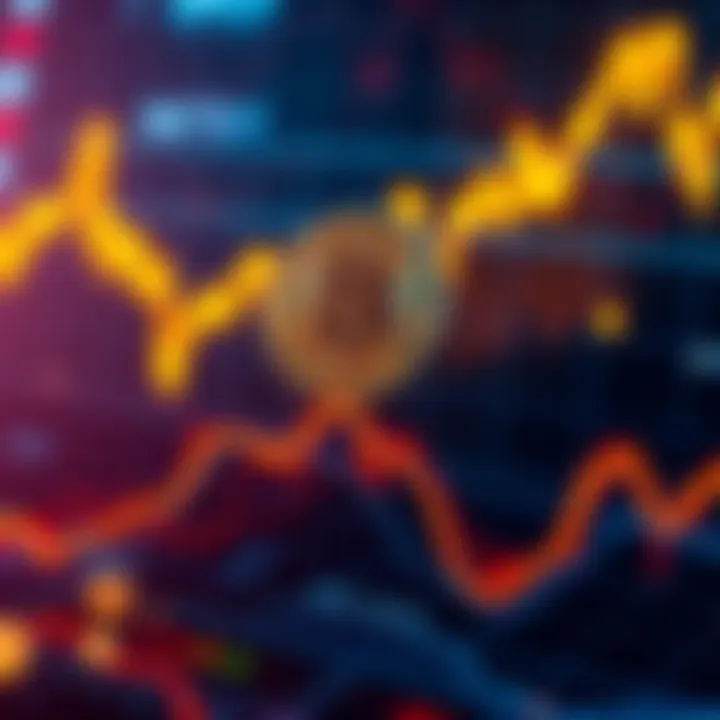 A visual representation showing a Bitcoin coin rising above a chart with upward trends, symbolizing market growth and psychology.