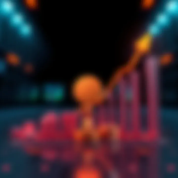 A chart showing Bitcoin's potential exponential growth with an upward trend and a dollar sign symbolizing financial increase.