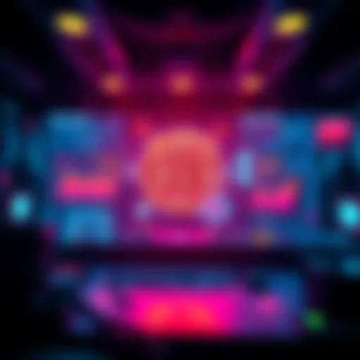 A simple interface showing the Bitcoin hashing process with colorful graphics and interactive elements.