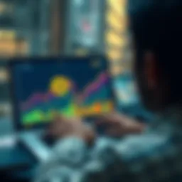 A person looking at a Bitcoin chart on a laptop, showing growth over time, symbolizing long-term investment strategy.
