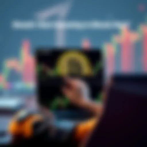 A person looking at a Bitcoin chart on a laptop with a thoughtful expression, considering investment options.
