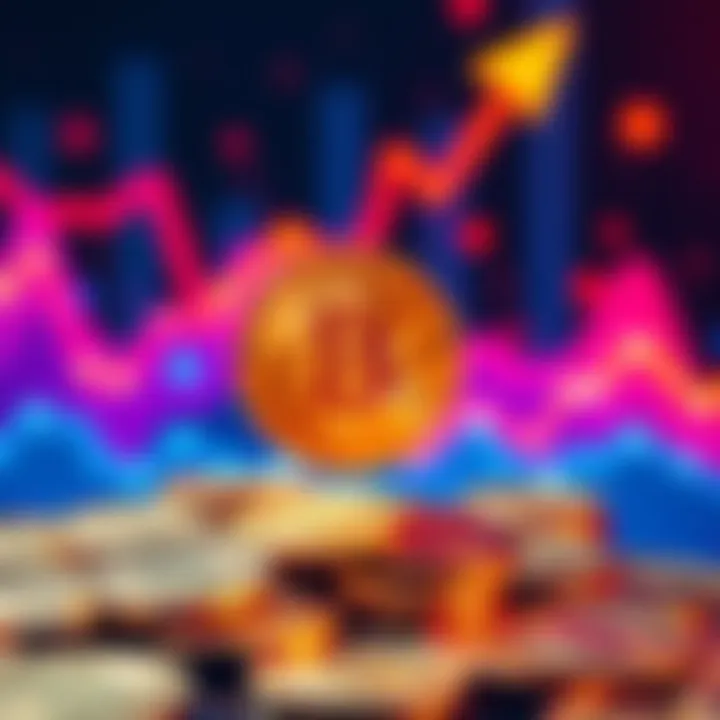 A graphic showing Bitcoin coins with an upward trend in the background, symbolizing investment growth in 2026.