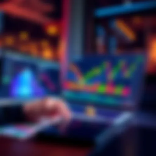A person analyzing Bitcoin price charts on a laptop while thinking about investing.