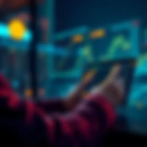 A person looking at rising Bitcoin prices on a laptop, showing potential profit from investment