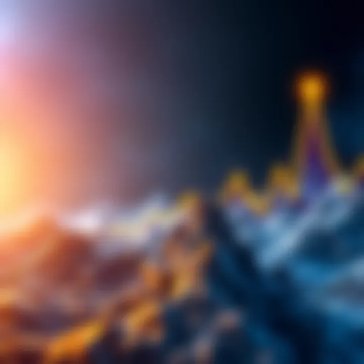 A graphic showing the rise and fall of Bitcoin value over time, depicting a line graph with sharp peaks and valleys, symbolizing investment highs and lows.