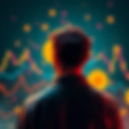 A person reflecting on Bitcoin investments, showing bear market challenges and hopes for the future with a backdrop of digital currency graphics.