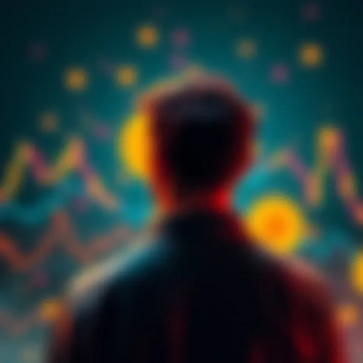A person reflecting on Bitcoin investments, showing bear market challenges and hopes for the future with a backdrop of digital currency graphics.