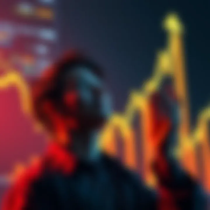 Bitcoin Investment Opportunity A person looking at a rising Bitcoin chart with a hopeful expression, symbolizing investment potential.