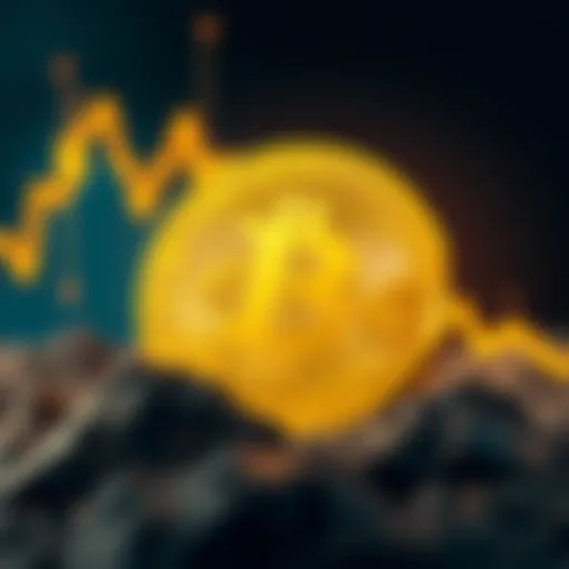 A golden Bitcoin symbol with an upward trending graph in the background, symbolizing growth and investment potential.