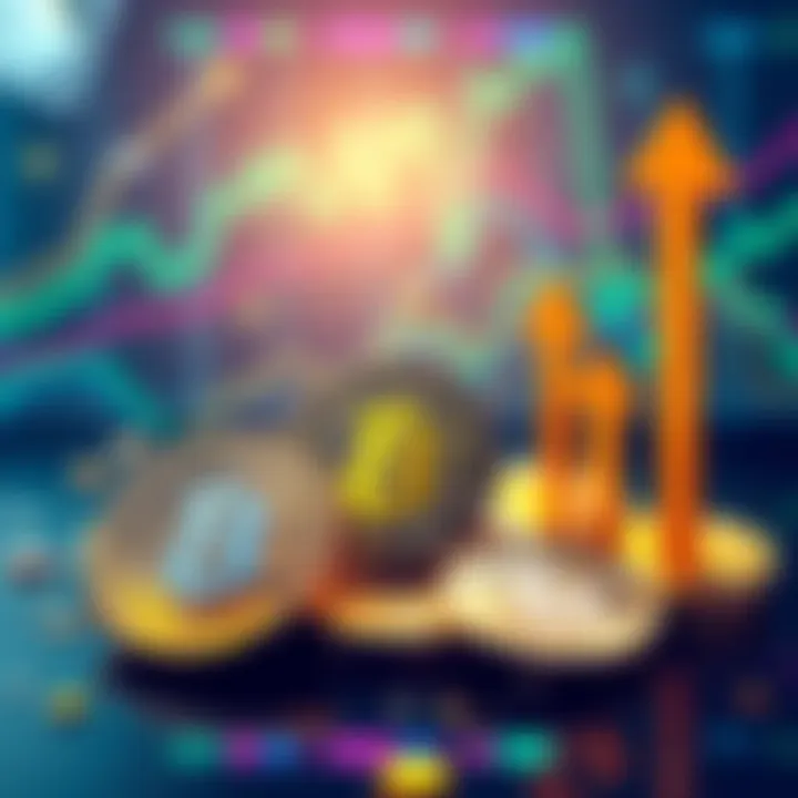 An illustration showing Bitcoin coins with upward arrows symbolizing growth and investment insights.