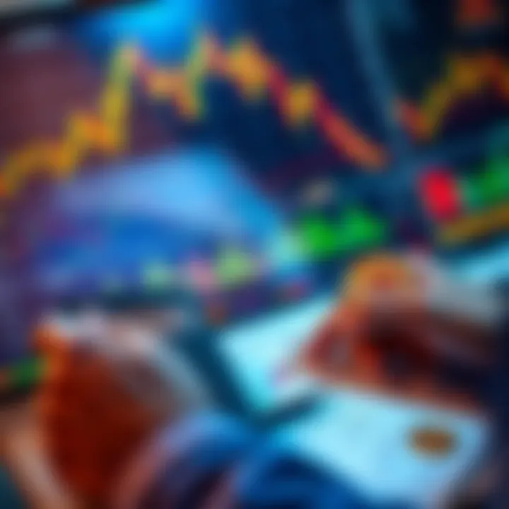 A person analyzing Bitcoin charts with a calculator and notepad to plan investment strategies after FTX collapse.