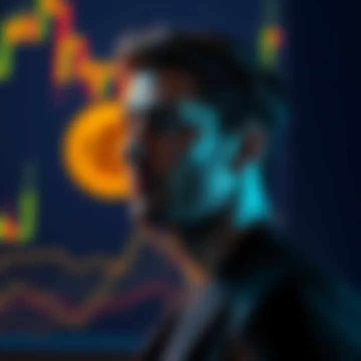 A person contemplating whether to sell Bitcoin or continue investing for the long term, with a Bitcoin chart in the background