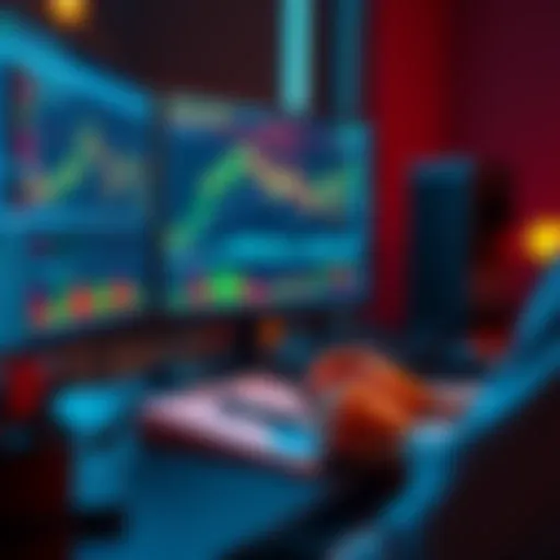 A person analyzing Bitcoin price charts on a computer screen with a notebook and pen nearby.