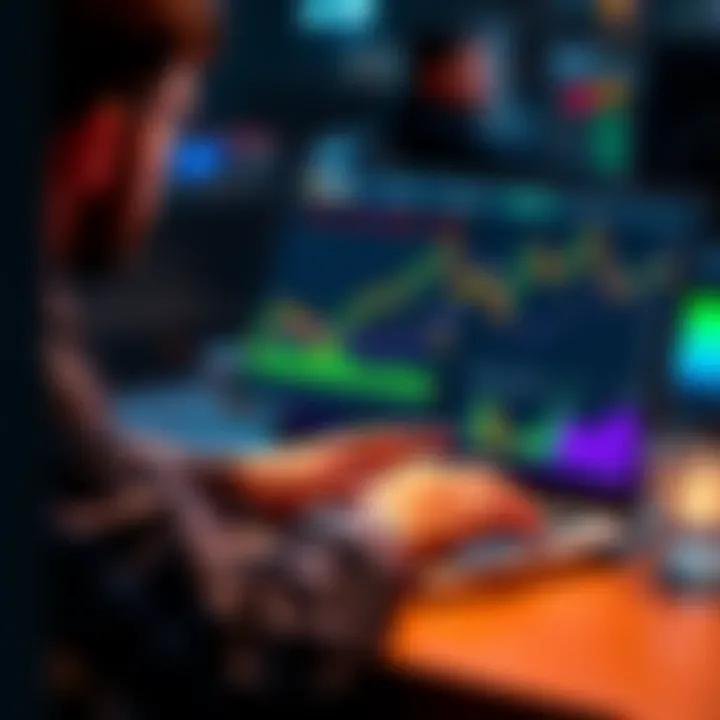 A person analyzing Bitcoin investment trends on a laptop while planning a dollar-cost averaging strategy