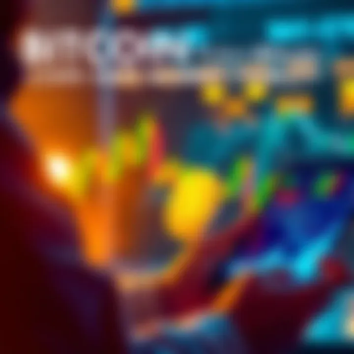 A person analyzing Bitcoin market trends while managing a loan on a digital device.