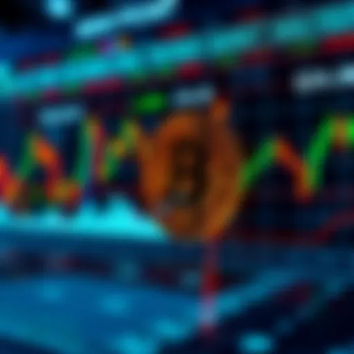 A graph showing Bitcoin's price fluctuations with indicators like overbought and oversold signals highlighted, illustrating the volatility of Bitcoin market predictions.