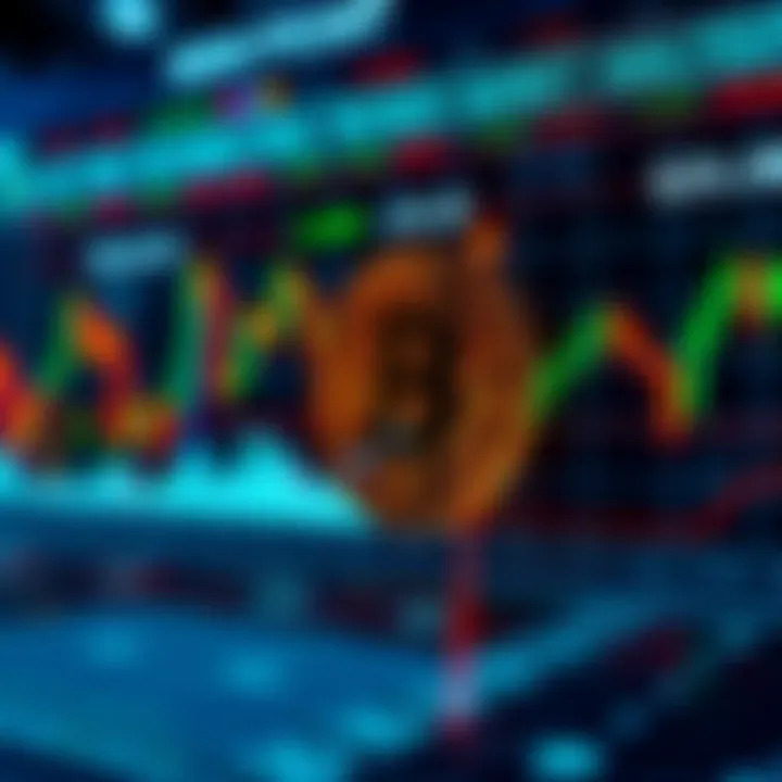 A graph showing Bitcoin's price fluctuations with indicators like overbought and oversold signals highlighted, illustrating the volatility of Bitcoin market predictions.
