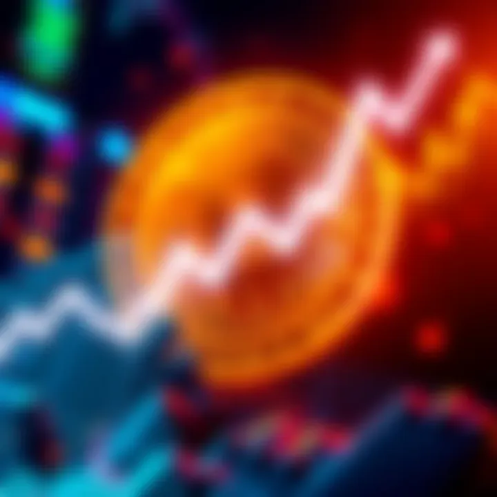 A graphic showing a rising Bitcoin chart with a downward trend line for bears, symbolizing market shifts.