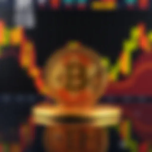 Visual representation of Bitcoin reaching 20 million mined coins, showing a digital coin with the Bitcoin logo against a backdrop of charts and graphs indicating market trends.