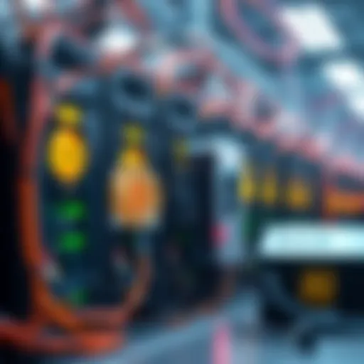 A graphic showing Bitcoin mining equipment being replaced with AI technology, symbolizing the shift in mining focus.