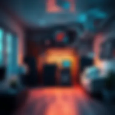 A modern home with Bitcoin mining equipment integrated into its HVAC system, showcasing a heating and cooling setup with visible mining rigs and energy-efficient features.