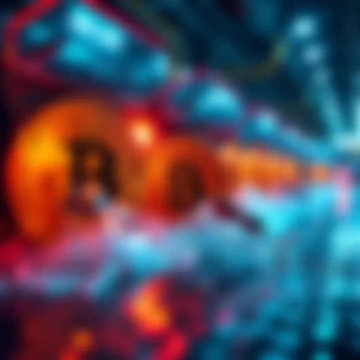 Visual representation of Bitcoin mining pools with miners contributing and sharing profits, illustrating daily earnings distribution.