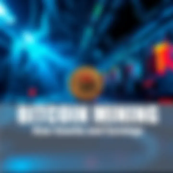 Bitcoin Mining Process A visual representation of Bitcoin mining showing computers working on complex calculations to earn Bitcoin.