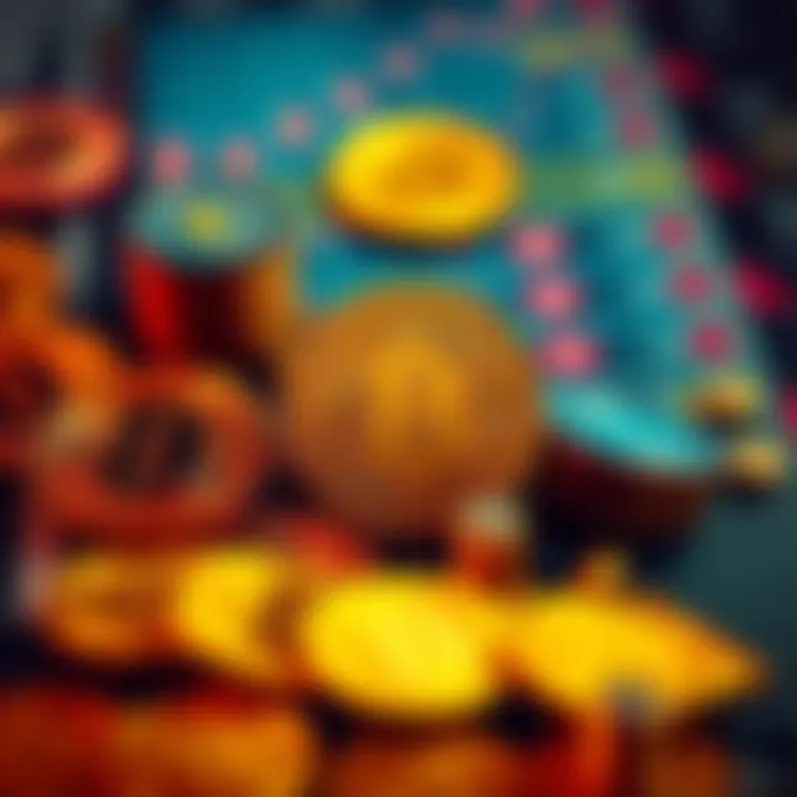 An illustration showing Bitcoin symbols and privacy icons representing Bitcoin mixers, with a backdrop of financial elements.