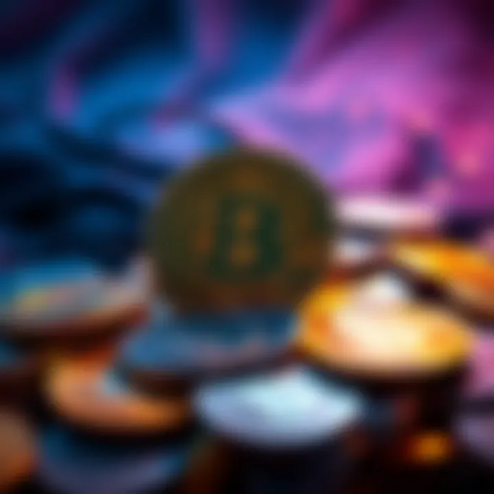 Bitcoin Mixing Services A graphic showing the concept of Bitcoin mixing with coins merging together, symbolizing privacy and anonymity in transactions.