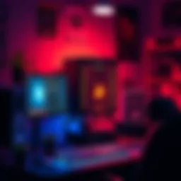 A computer setup displaying an Umbrell server for running a Bitcoin node in a Brazilian home environment.