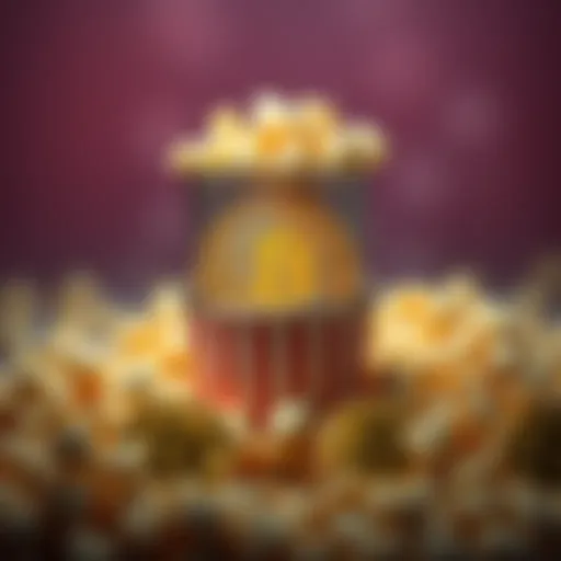 A popcorn tin filled with gold-colored Bitcoin coins, symbolizing the discovery of hidden cryptocurrency.